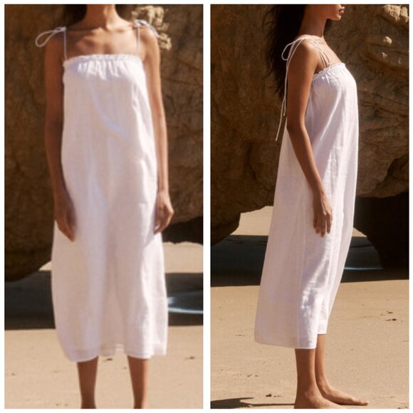 Reformation Dresses & Skirts - NWT Reformation Janet Linen Midi Dress Small White